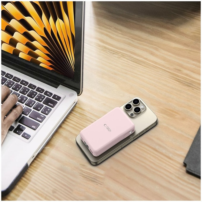 Powerbank PB31 Lifemag MagSafe 10000mAh, różowa, Tech-Protect