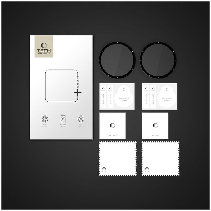 Szkło hybrydowe Glass Flex+ 2-PACK do Garmin Venu 3, czarna, Tech-Protect