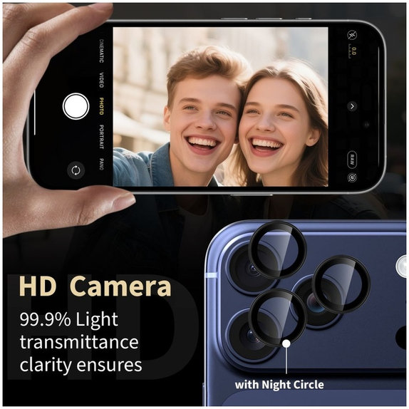 Osłona aparatu Camring Fit+ do iPhone 14 Pro / Max / 15 Pro / Max / 16 Pro / Max / 17 Pro / Max, przezroczysta, Tech-Protect