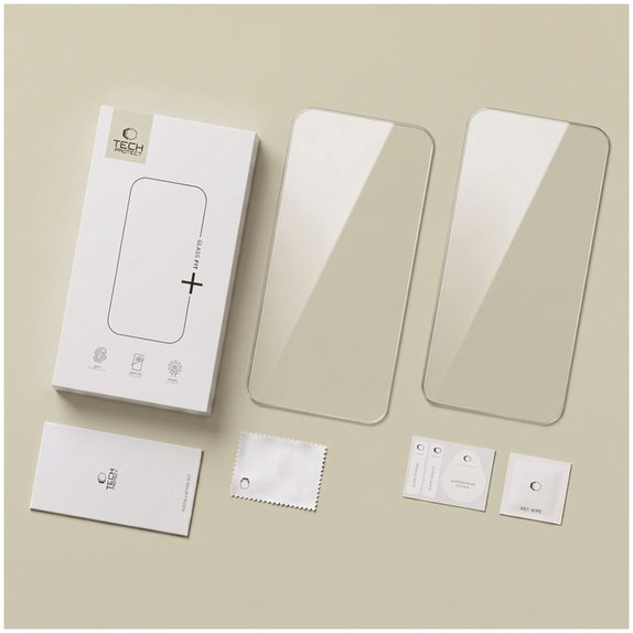 Szkło hartowane Glass Fit+ 2-PACK do iPhone 16 Pro / 17 / 17 Pro / 18 Pro, przezroczysta, Tech-Protect