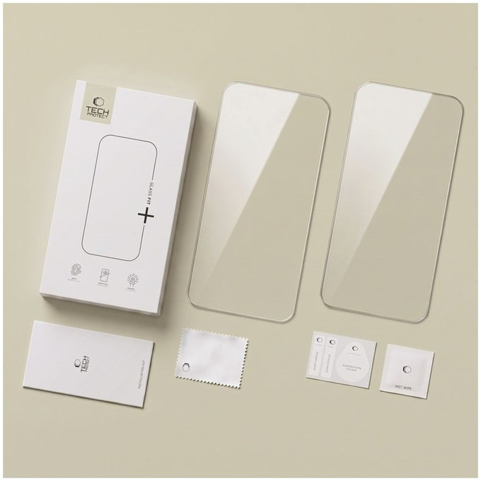 Szkło hartowane Glass Fit+ 2-PACK do iPhone 16 Pro / 17 / 17 Pro / 18 Pro, przezroczysta, Tech-Protect
