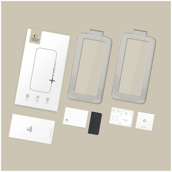 Szkło hartowane Quick Set+ 2-PACK do iPhone 17, czarna, Tech-Protect