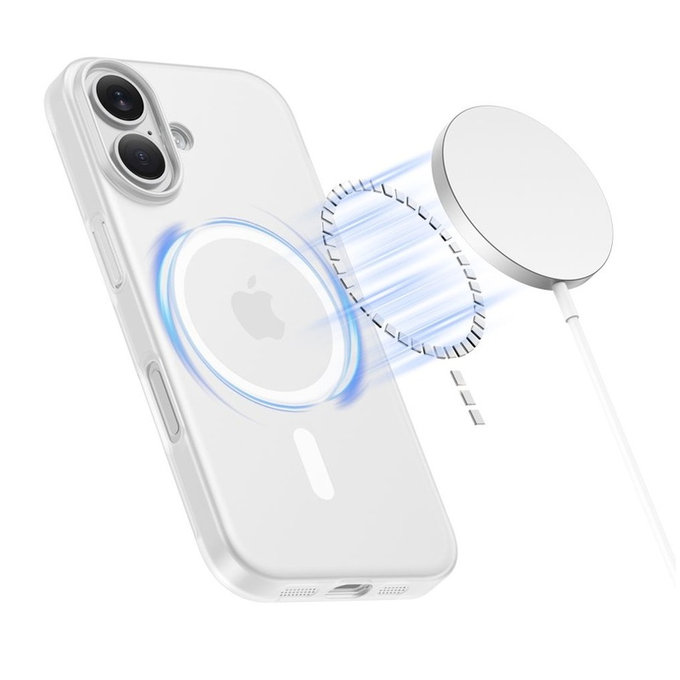 Etui MagSlim MagSafe do iPhone 17, Matte/White, Tech-Protect