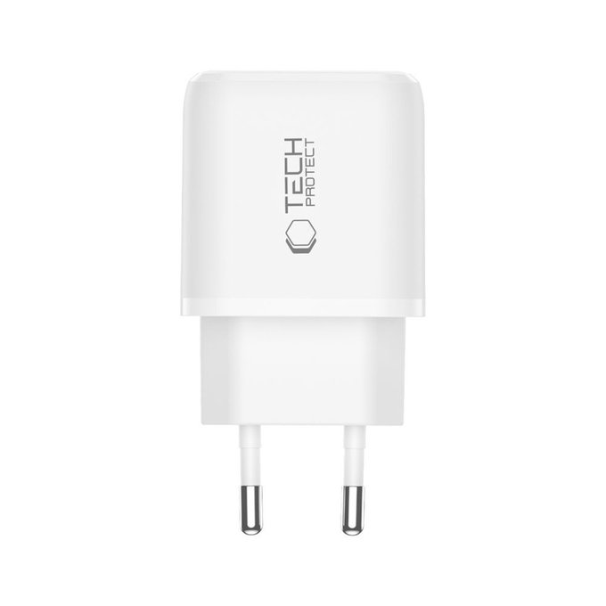 Ładowarka sieciowa NCA20 2-PORT PD 20W / QC3.0, biała, Tech-Protect