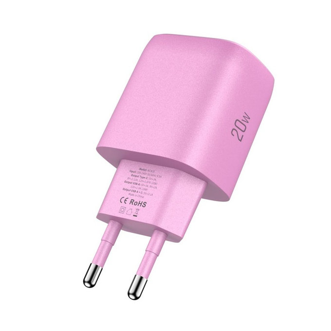 Ładowarka sieciowa NCA20 2-PORT PD 20W / QC3.0, Baby Pink, Tech-Protect