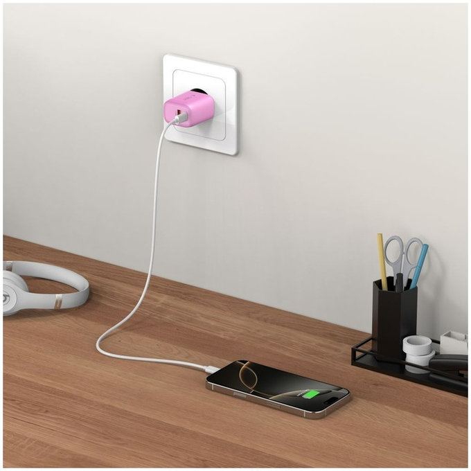 Ładowarka sieciowa NCA20 2-PORT PD 20W / QC3.0, Baby Pink, Tech-Protect