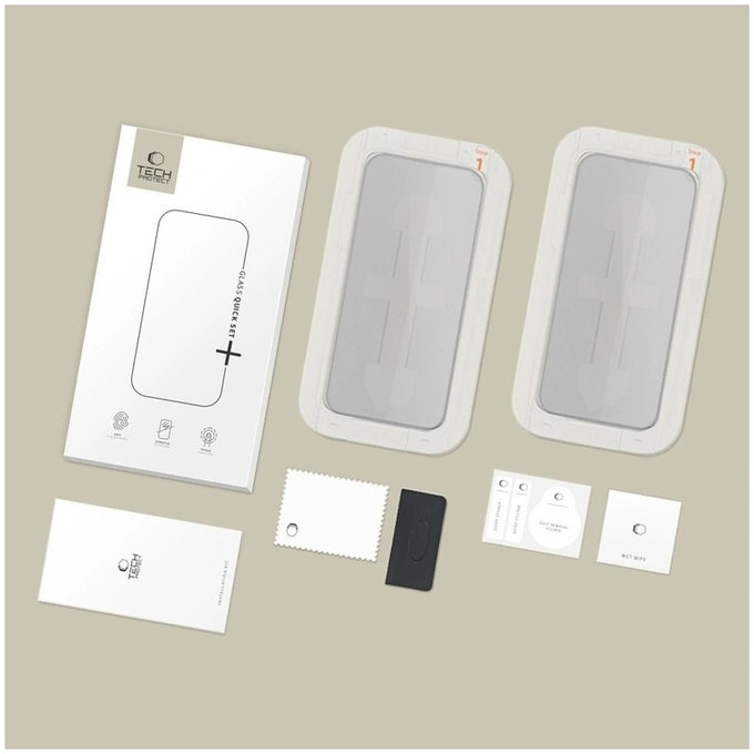 Szkło hartowane Privacy Quick Set Spy+ 2-PACK do iPhone 13 / 13 Pro / 14 / 16E / 17E, privacy, Tech-Protect