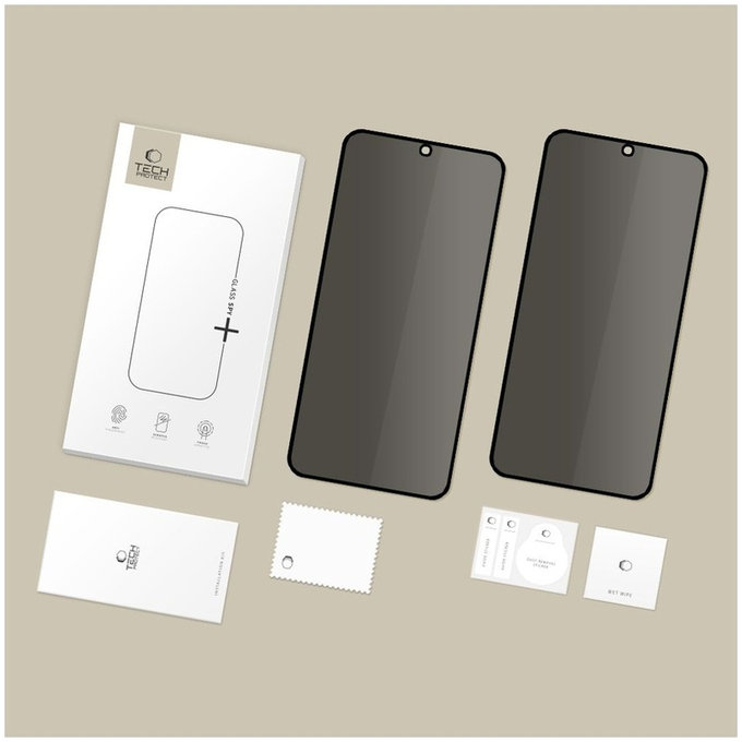 Szkło hartowane Privacy Glass Spy+ 2-PACK do Samsung S25 FE, Tech-Protect