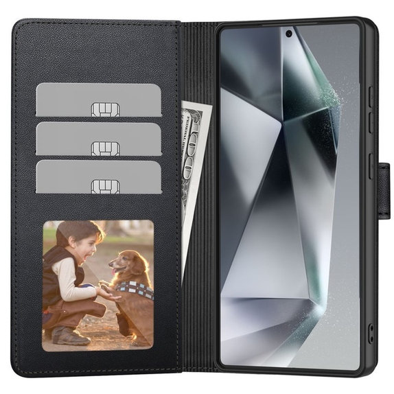 Etui Wallet do Samsung S25 FE, czarna, Tech-Protect