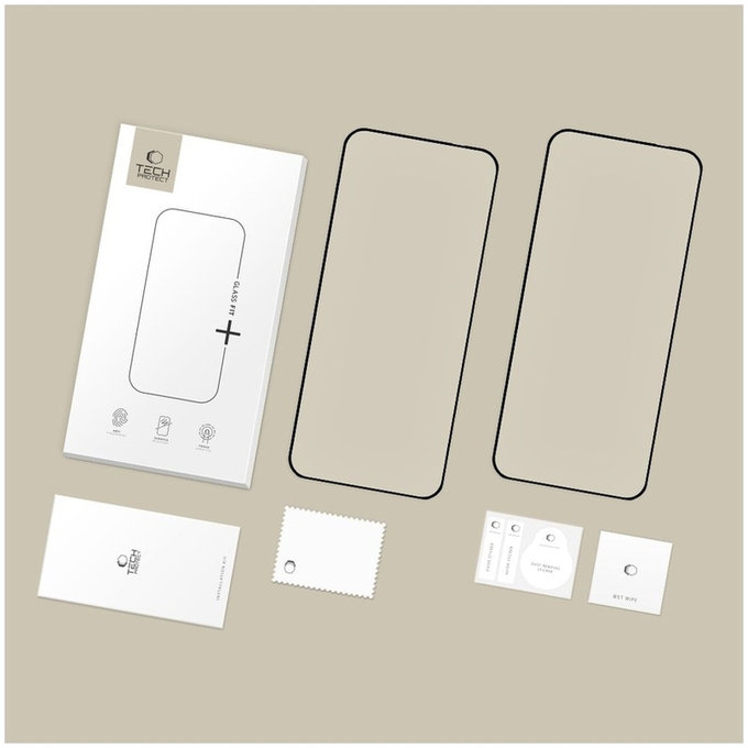 Szkło hartowane Glass Fit+ 2-PACK do Motorola Edge 50 Neo / 60 Neo, czarna, Tech-Protect