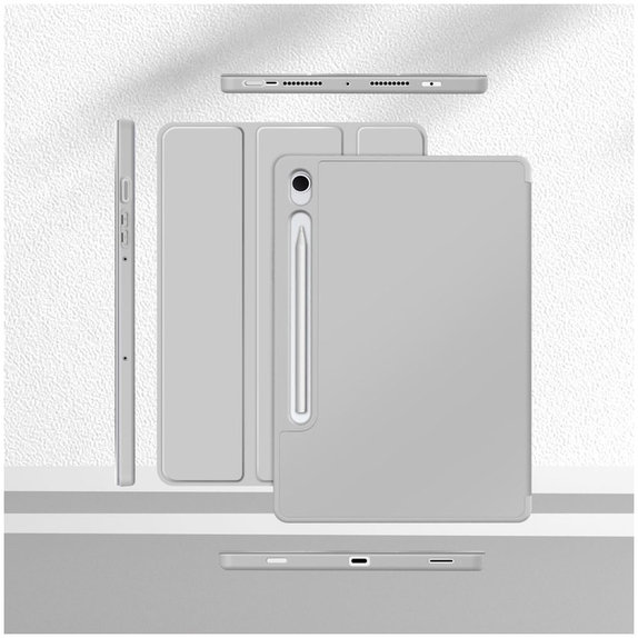 Etui Sc Pen do Samsung Tab S9 11.0 / S9 FE / S10 FE / S10 Lite 10.9 X710 / X716B / X510 / X516B / X520 / X526 / X400 / X406B, szara, Tech-Protect