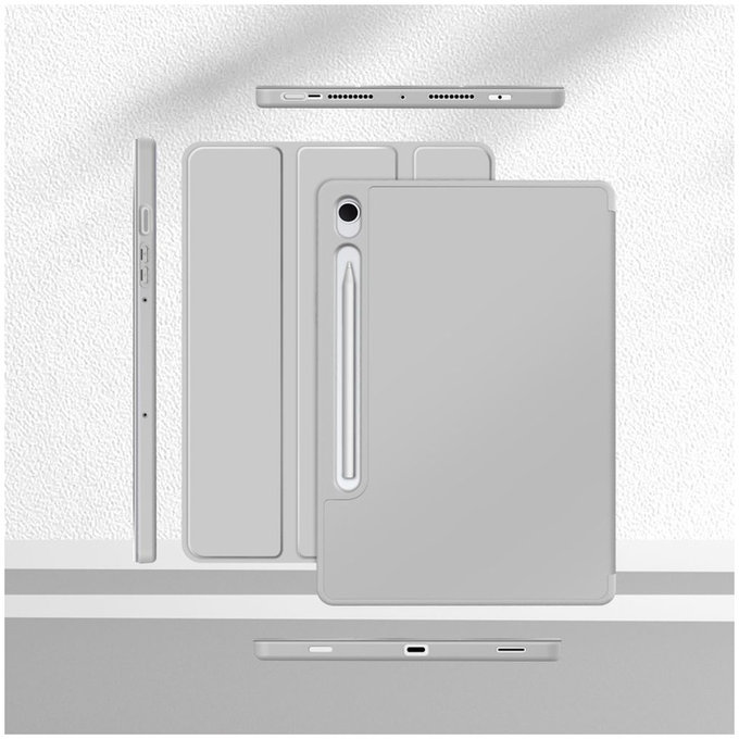 Etui Sc Pen do Samsung Tab S9 11.0 / S9 FE / S10 FE / S10 Lite 10.9 X710 / X716B / X510 / X516B / X520 / X526 / X400 / X406B, szara, Tech-Protect