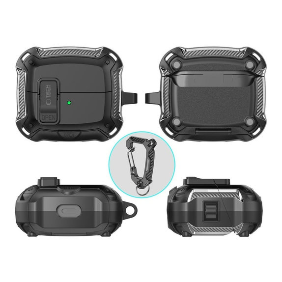 Etui na słuchawki Carbonox MagSafe do Samsung Buds 3 / 3 FE / 3 Pro, czarna, Tech-Protect