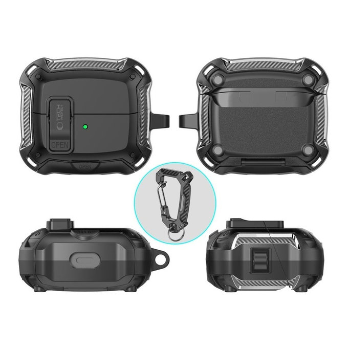 Etui na słuchawki Carbonox MagSafe do Samsung Buds 3 / 3 FE / 3 Pro, czarna, Tech-Protect