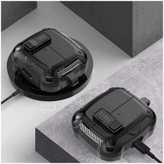 Etui na słuchawki Carbonox MagSafe do Samsung Buds 3 / 3 FE / 3 Pro, czarna, Tech-Protect