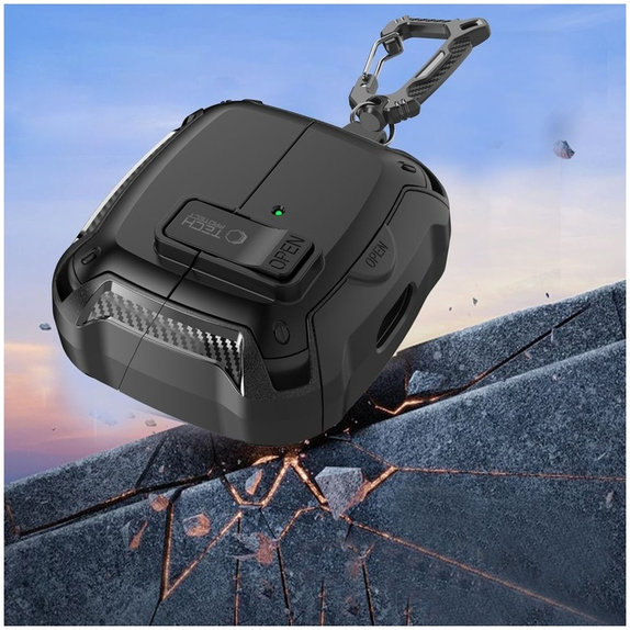 Etui na słuchawki Carbonox MagSafe do Samsung Buds 3 / 3 FE / 3 Pro, czarna, Tech-Protect