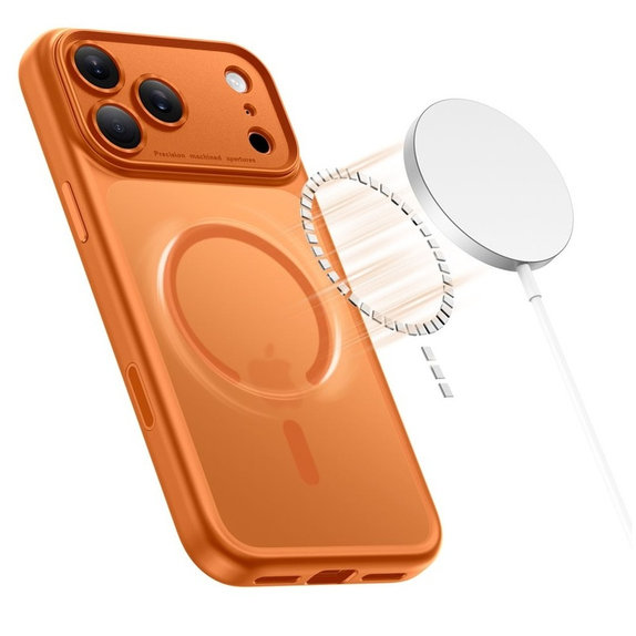 Etui MagPeak MagSafe CC do iPhone 17 Pro, Matte Cosmic Orange, Tech-Protect