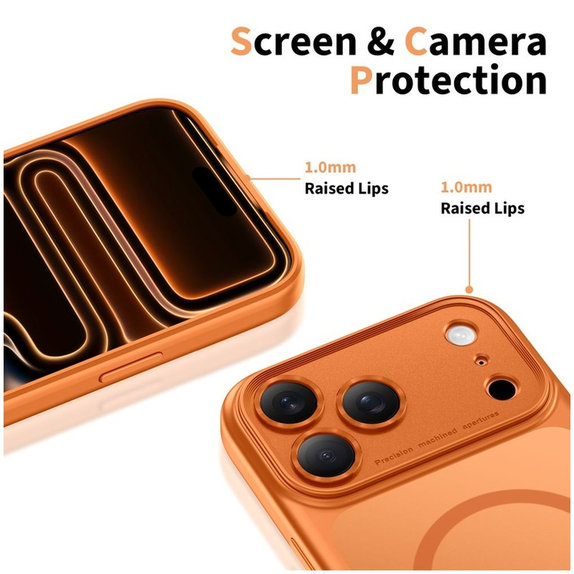 Etui MagPeak MagSafe CC do iPhone 17 Pro, Matte Cosmic Orange, Tech-Protect