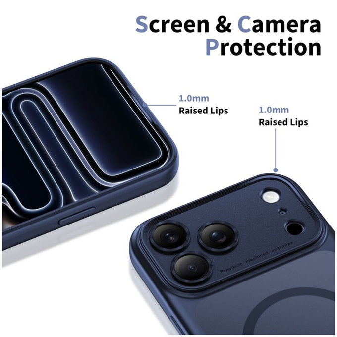 Etui MagPeak MagSafe CC do iPhone 17 Pro, Matte Deep Blue, Tech-Protect
