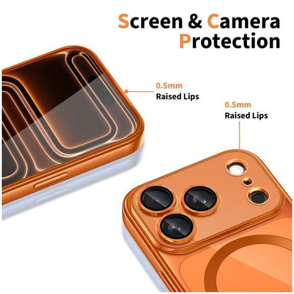 Etui MagFlex MagSafe do iPhone 17 Pro, Shiny Cosmic Orange, Tech-Protect