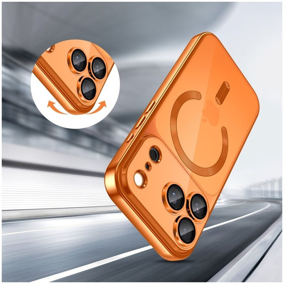 Etui MagFlex MagSafe do iPhone 17 Pro Max, Shiny Cosmic Orange, Tech-Protect