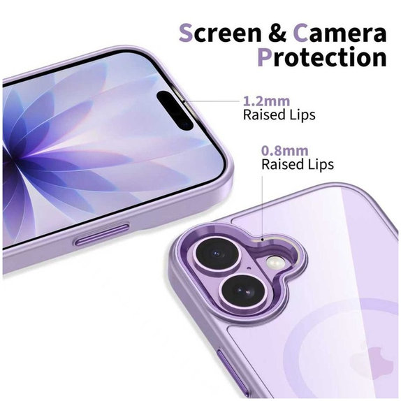 Etui MagMat MagSafe do iPhone 17, Lavender/Clear, Tech-Protect