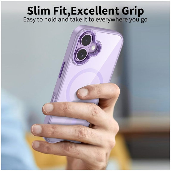 Etui MagMat MagSafe do iPhone 17, Lavender/Clear, Tech-Protect
