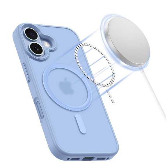 Etui MagMat MagSafe do iPhone 17, Matte Mist Blue, Tech-Protect