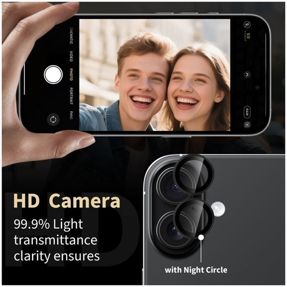 Osłona aparatu Camring Fit+ do Xiaomi Poco M8 Pro / Redmi Note 15 Pro 5G / 15 Pro+ Plus 5G, czarna, Tech-Protect
