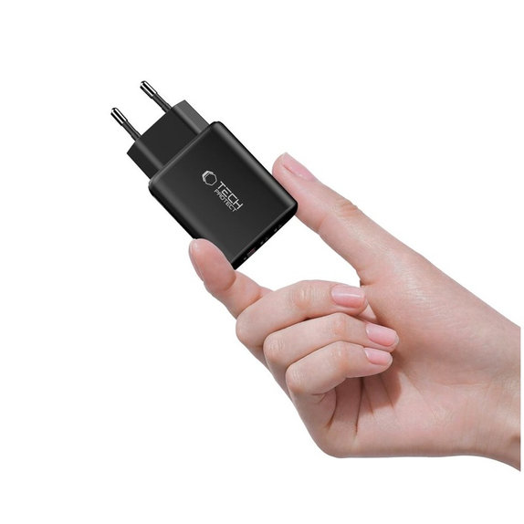 Ładowarka sieciowa NCA65W-GAN 3-PORT PD 65W / QC3.0, czarna, Tech-Protect