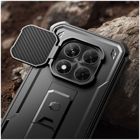 Etui Kevlar Cam+ z 2 przednimi ramkami do Xiaomi Redmi Note 15 Pro 5G, czarne, Tech-Protect