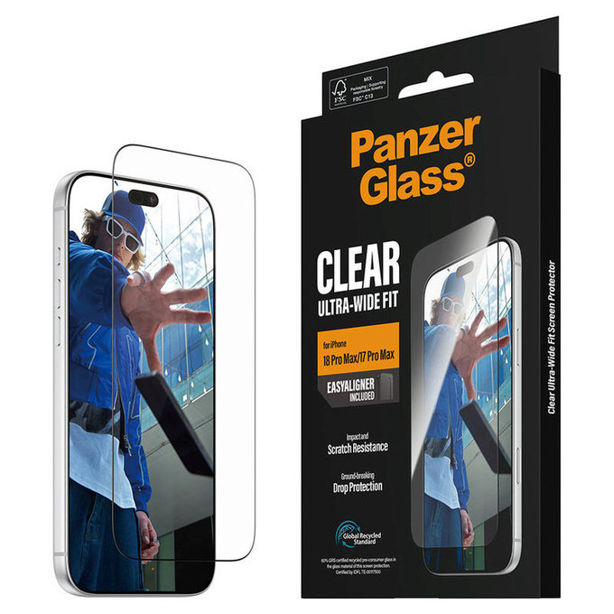 Szkło hartowane UWF z aplikatorem do iPhone 18 Pro Max/17 Pro Max, Czarne, PanzerGlass
