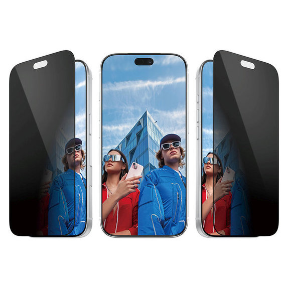 Szkło hartowane UWF 2-Way Privacy z aplikatorem do iPhone 18 Pro, Czarne, PanzerGlass