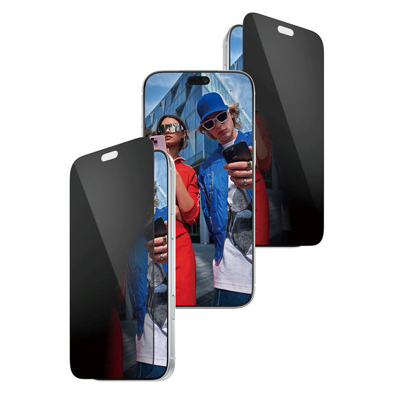 Szkło hartowane UWF 2-Way Privacy z aplikatorem do iPhone 18 Pro Max, Czarne, PanzerGlass