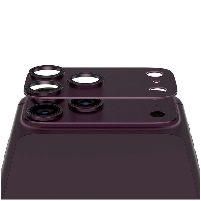 Pierścienie ochronne obiektywu kamery Fender do iPhone 18 Pro, Dark Cherry, PanzerGlass