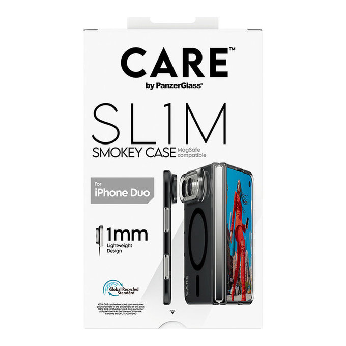 Etui SL1M Smokey z czarnym MagSafe do iPhone Duo, PanzerGlass