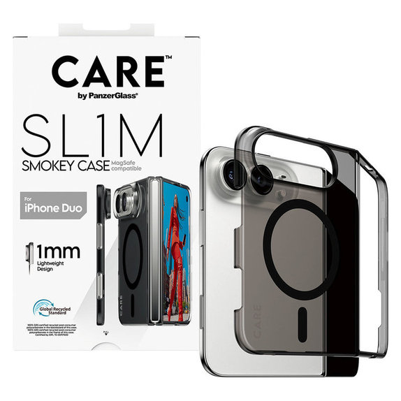 Etui SL1M Smokey z czarnym MagSafe do iPhone Duo, PanzerGlass