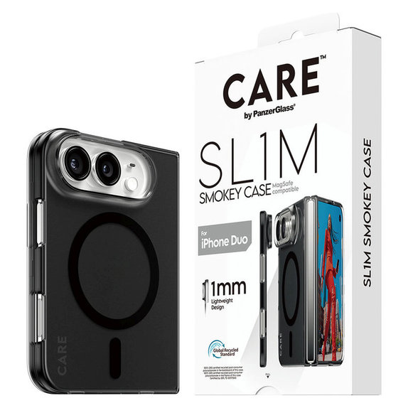 Etui SL1M Smokey z czarnym MagSafe do iPhone Duo, PanzerGlass