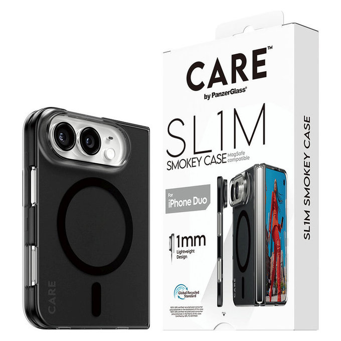 Etui SL1M Smokey z czarnym MagSafe do iPhone Duo, PanzerGlass