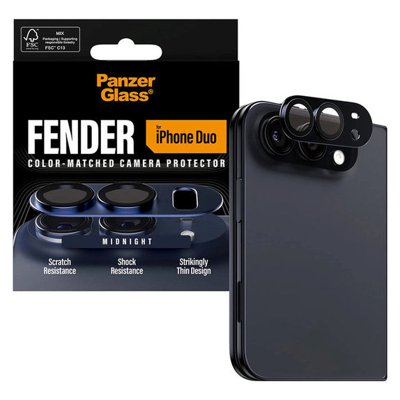 Pierścienie ochronne obiektywu kamery Fender do iPhone Duo, Dark Blue, PanzerGlass