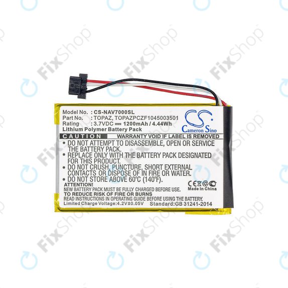 Bateria do Navigon 70, 1200mAh, Li-Pol, 3.7V, Topaz, HQ