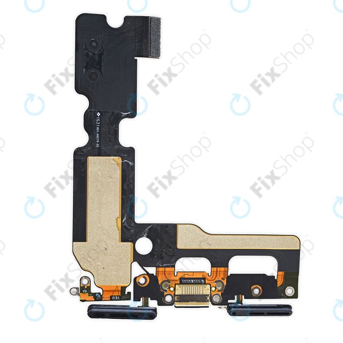 Złącze ładowania z taśmą flex do iPhone 7, Czarny, Black