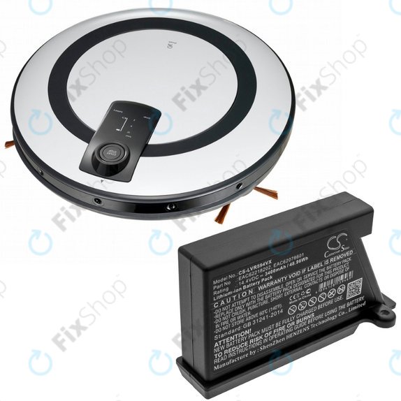 Bateria do LG HomBot-series, VR-series, EAC62218202, EAC62076601, Li-Ion, 14.4V, 3400mAh, HQ