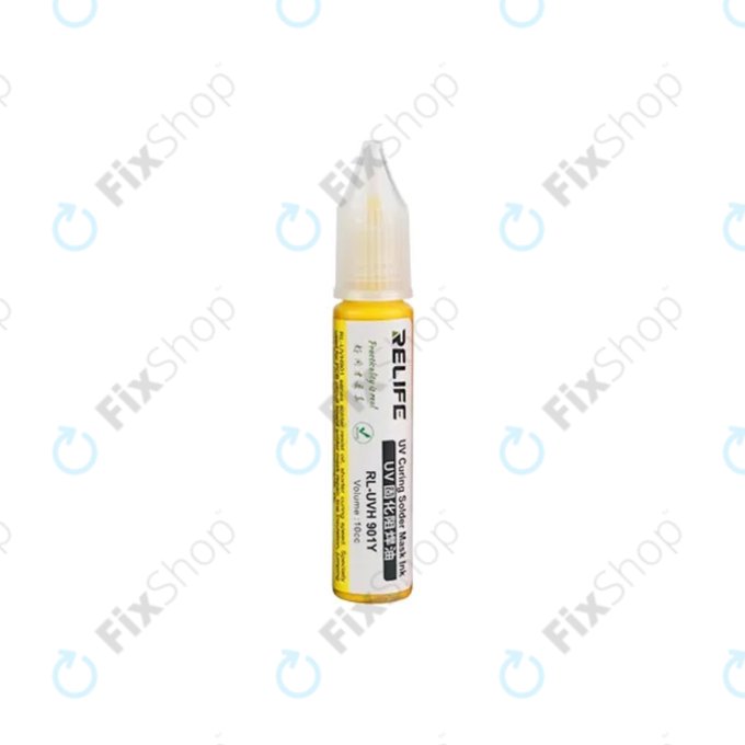 Maska lutownicza utwardzana UV, 10ml, Żółty, Yellow, Relife RL-UVH901Y