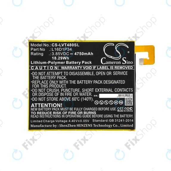Bateria do Lenovo Tab4 8, 4750mAh, Li-Pol, 3.85V, L16D1P34, HQ
