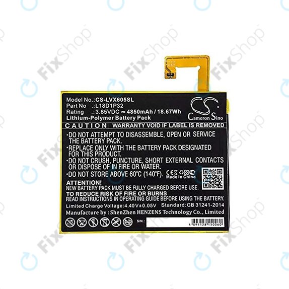 Bateria do Lenovo Tab M10, L18D1P32, 4850mAh, HQ