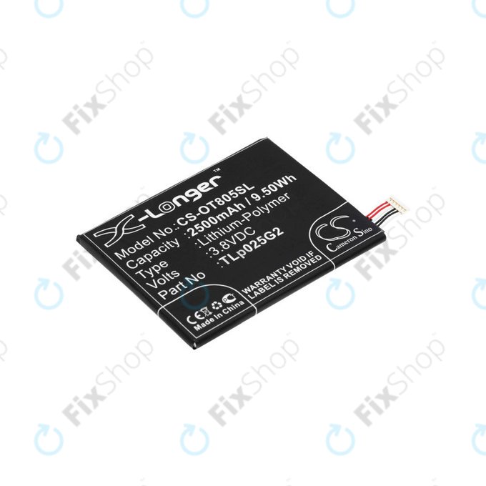 Bateria do Alcatel One Touch Pixi 8", 2500mAh, Li-Pol, 3.8V, TLp025G2, HQ