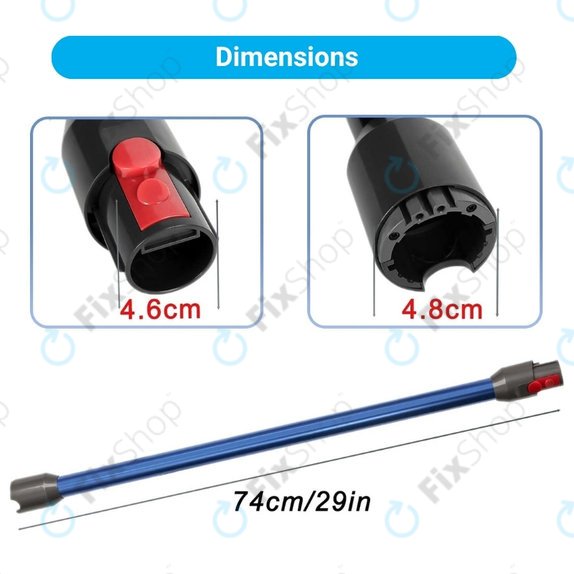 Rura ssąca do Dyson V12, Niebieski, Blue