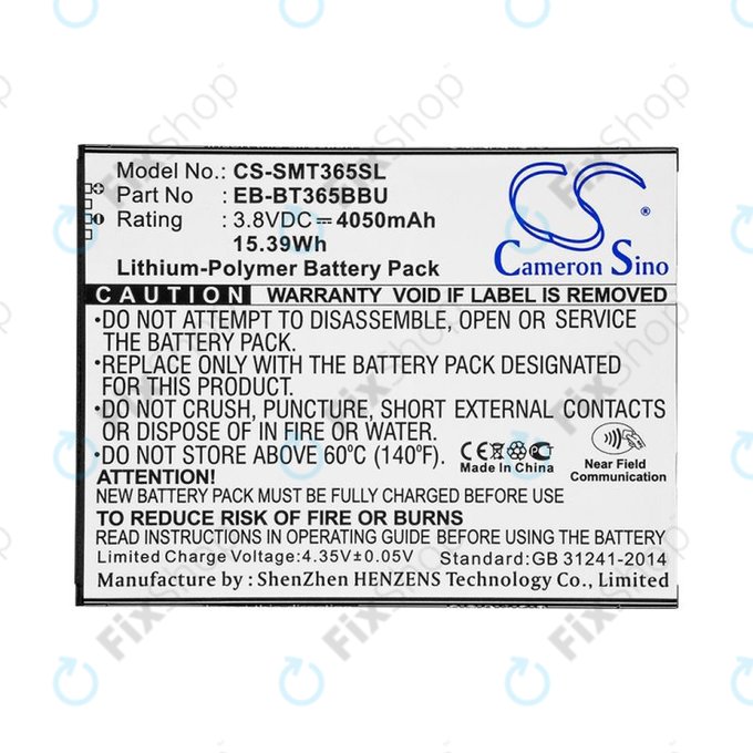 Bateria do Samsung Galaxy Tab Active 2 8.0, 4050mAh, Li-Pol, 3.8V, EB-BT365BBU, HQ