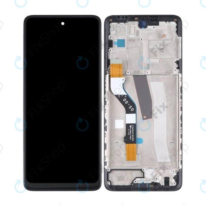Wyświetlacz do Motorola Moto G51 XT2171, Ekran dotykowy z ramką, Czarny, Black, TFT